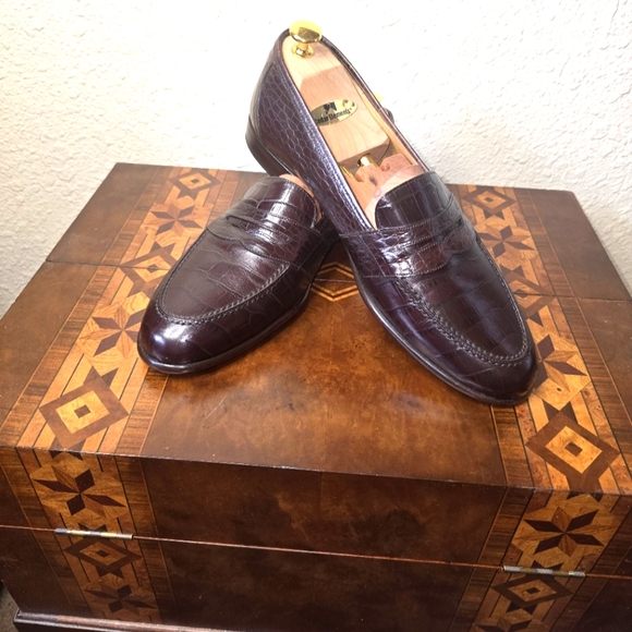 Harold's Other - Brown Leather Penny Loafers with Strap